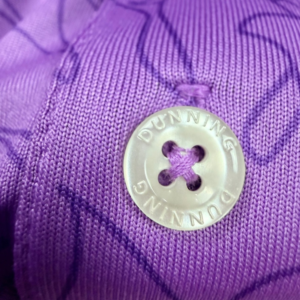 Dunning Golf Polo Shirt Mens Large Purple Excellent Floral Performance - Picture 7 of 11
